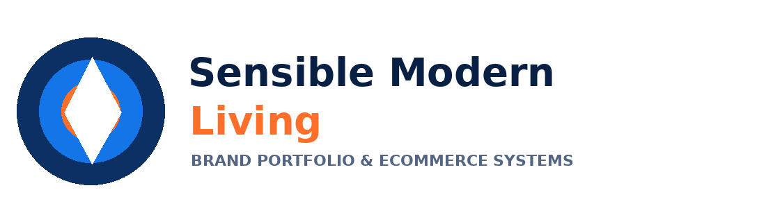 Sensible Modern Living Blue Orange Logo V3